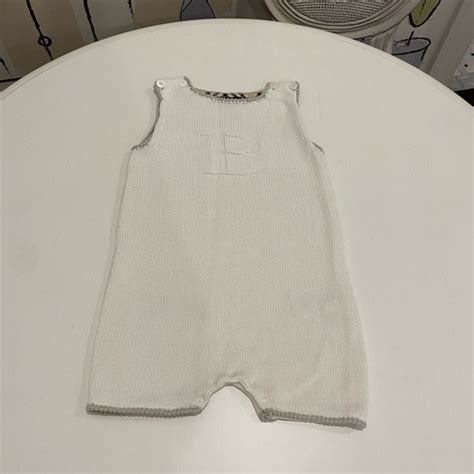 burberry baby's merry coverall|Burberry Merry Cotton Jersey Coverall w/ Bib, White, Size 3.